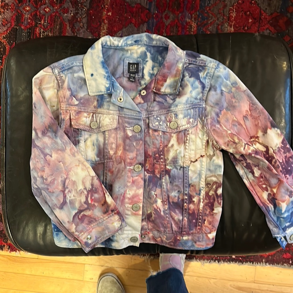 Gap kids Jean jacket custom dyed  size 10-12